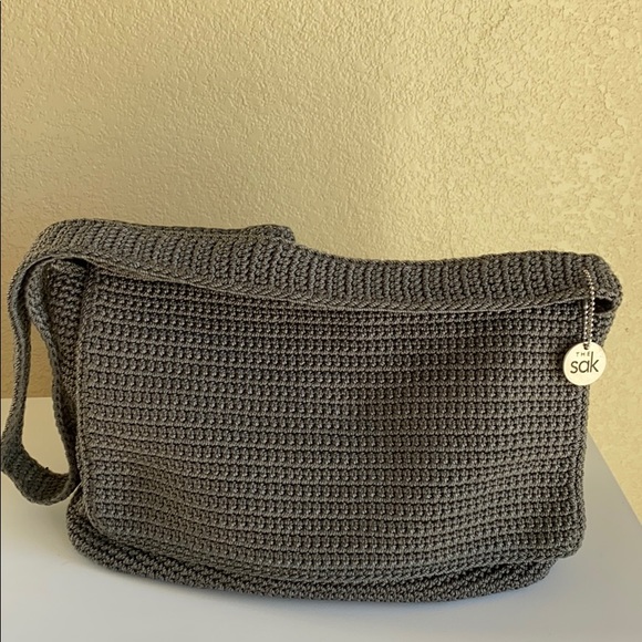 The Sak Handbags - The Sak Crochet Knit Crossbody Bag - Gray
